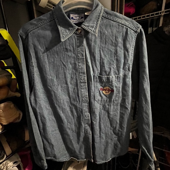 HARD ROCK CAFE LONG SLEEVE VINTAGE DENIM SHIRT - Picture 4 of 5